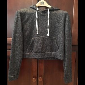 Long sleeve hoodie crop top